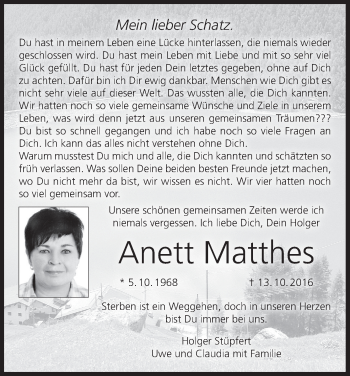Anzeige von Anett Matthes von MGO