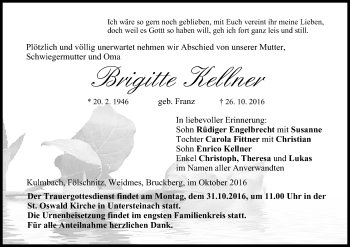 Anzeige von Brigitte Kellner von MGO