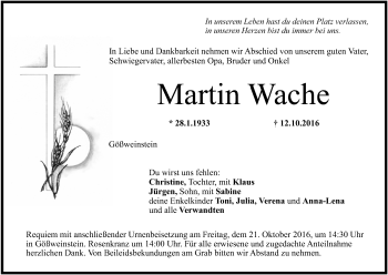 Anzeige von Martin Wache von MGO