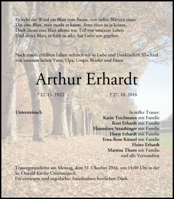 Anzeige von Arthur Erhardt von MGO