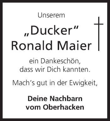 Anzeige von Ronald Maier von MGO