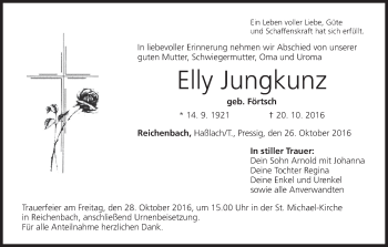 Anzeige von Elly Jungkunz von MGO