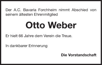 Anzeige von Otto Weber von MGO