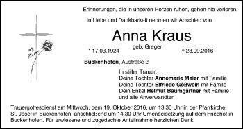 Anzeige von Anna Kraus von MGO