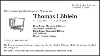 Anzeige von Thomas Löhlein von MGO