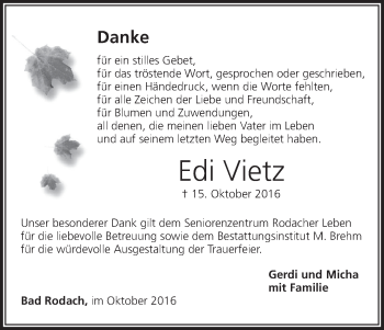 Anzeige von Edi Vietz von MGO