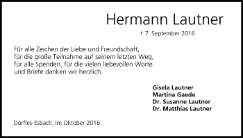 Anzeige von Hermann Lautner von MGO