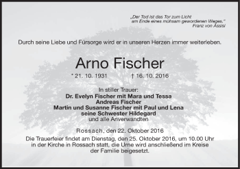 Anzeige von Arno Fischer von MGO