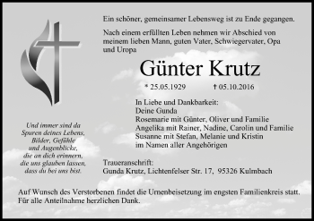 Anzeige von Günter Krutz von MGO