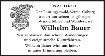 Anzeige von Wilhelm Bauer von MGO