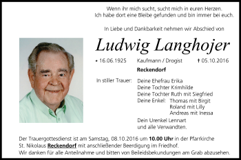 Anzeige von Ludwig Langhojer von MGO