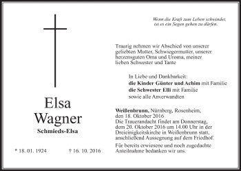 Anzeige von Elsa Wagner von MGO