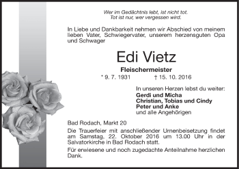 Anzeige von Edi Vietz von MGO