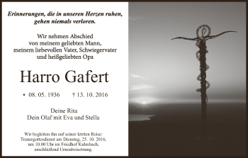 Anzeige von Harro Gafert von MGO