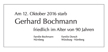 Anzeige von Gerhard Bochmann von MGO
