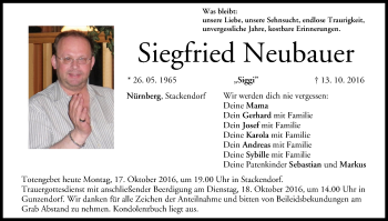 Anzeige von Siegfried Neubauer von MGO