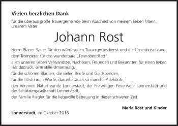 Anzeige von Johann Rost von MGO