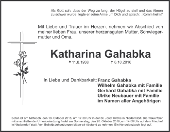 Anzeige von Katharina Gahabka von MGO