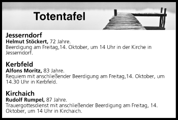 Anzeige von Totentafel vom 14.10.2016 von MGO