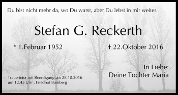 Anzeige von Stefan G. Reckerth von MGO