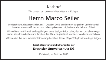 Anzeige von Marco Seiler von MGO