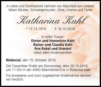 Anzeige von Katharina Kahl von MGO