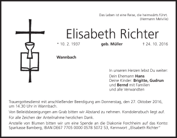 Anzeige von Elisabeth Richter von MGO