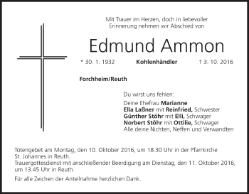 Anzeige von Edmund Ammon von MGO