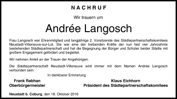 Anzeige von Andree Langosch von MGO