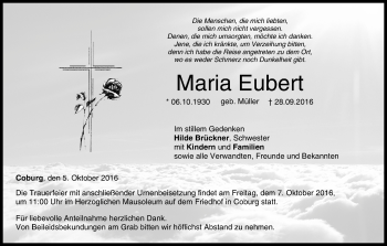 Anzeige von Maria Eubert von MGO