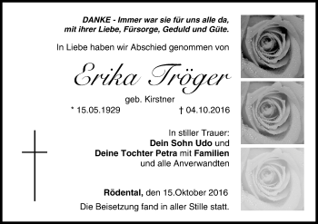 Anzeige von Erika Tröger von MGO
