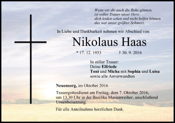 Anzeige von Nikolaus Haas von MGO