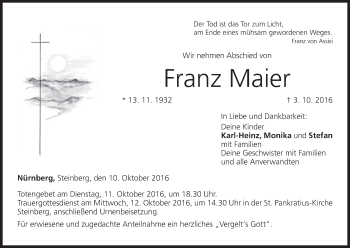 Anzeige von Franz Maier von MGO