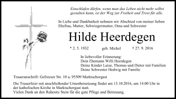 Anzeige von Hilde Heerdegen von MGO