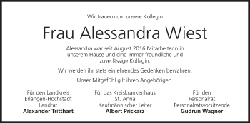 Anzeige von Alessandra Wiest von MGO