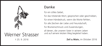 Anzeige von Werner Strasser von MGO