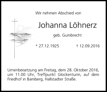 Anzeige von Johanna Löhnerz von MGO