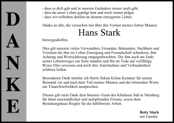 Anzeige von Hans Stark von MGO