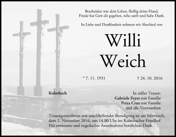 Anzeige von Willi Weich von MGO