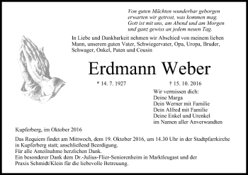 Anzeige von Erdmann Weber von MGO