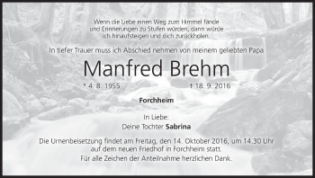 Anzeige von Manfred Brehm von MGO
