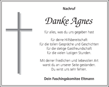 Anzeige von Agnes  von MGO