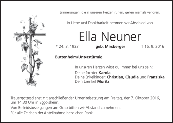 Anzeige von Ella Neuner von MGO