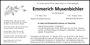 Anzeige von Emmerich Musenbichler von MGO
