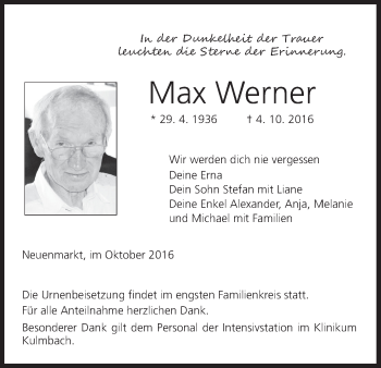 Anzeige von Max Werner von MGO