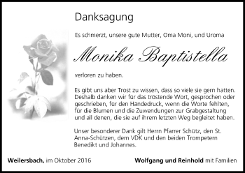 Anzeige von Monika Baptistella von MGO