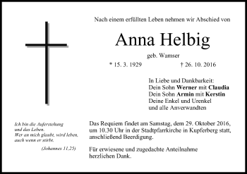 Anzeige von Anna Helbig von MGO