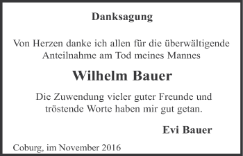 Anzeige von Wilhelm Bauer von MGO