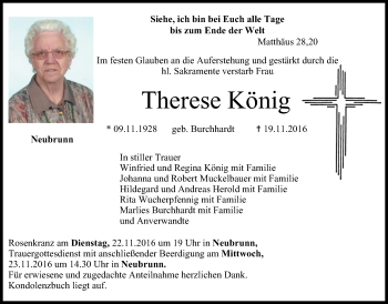 Anzeige von Therese König von MGO