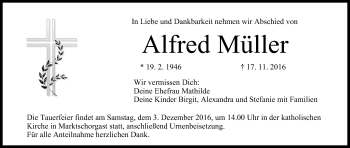 Anzeige von Alfred Müller von MGO